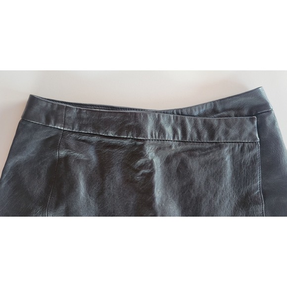 Joie Leather & Silk Snap Wrap Mini Skirt - Picture 5 of 8